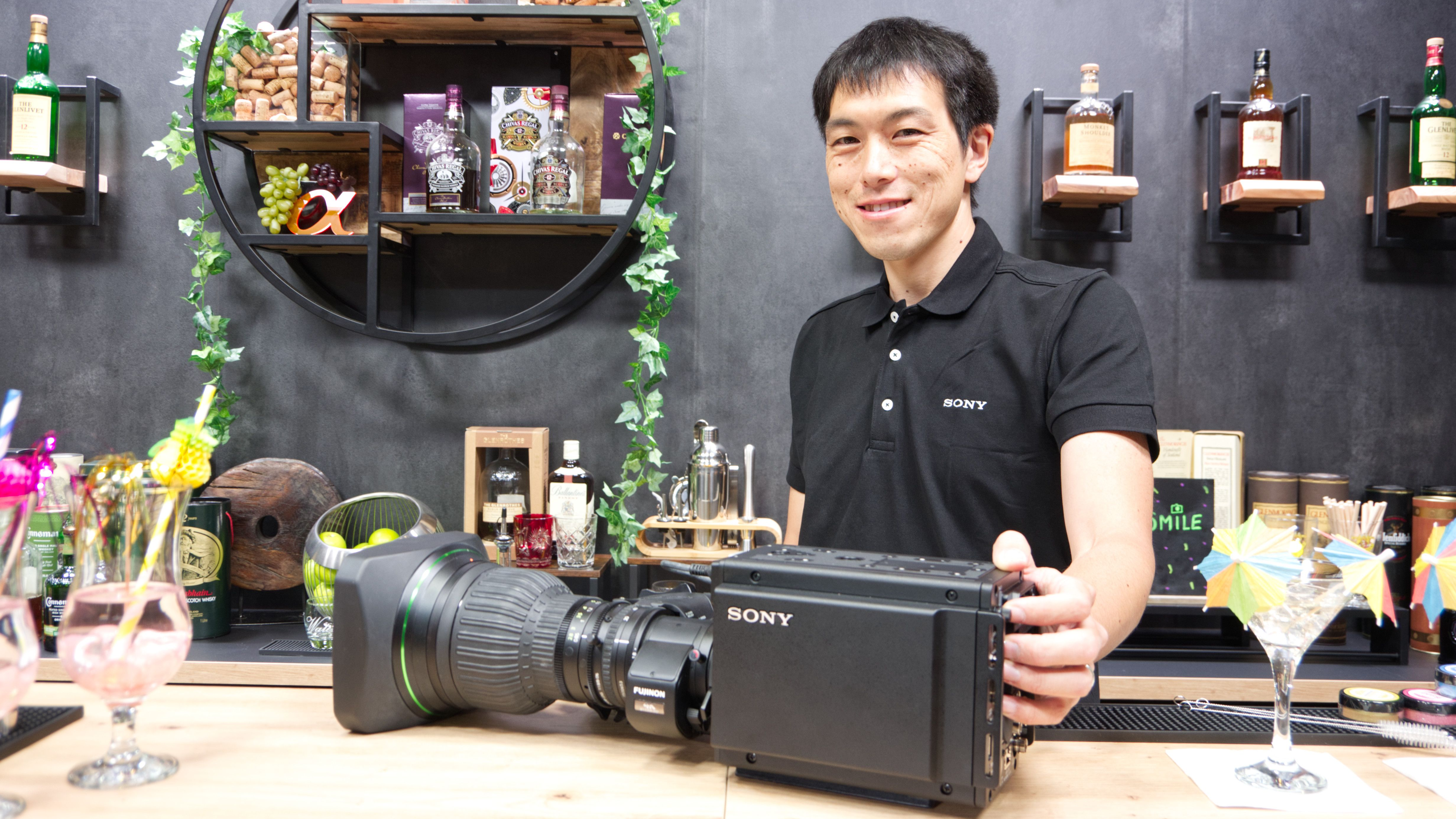 Raising the bar: Kosuge with the new HDC-P50A on the Sony camera set